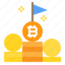 bitcoin, coin, flag, stack