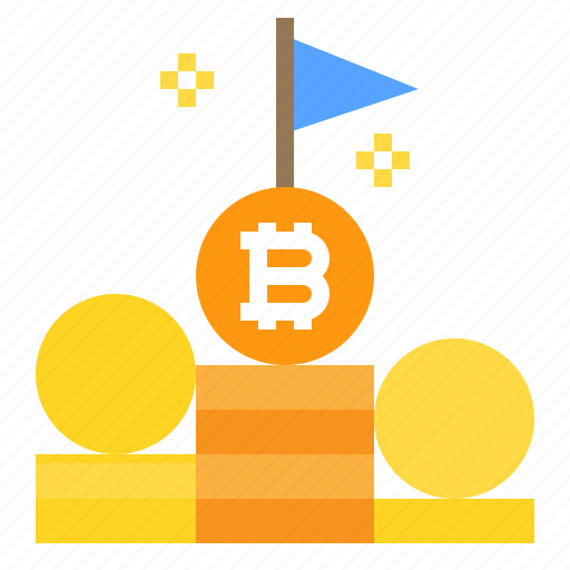 Bitcoin, coin, flag, stack icon - Download on Iconfinder