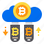 bitcoin, cloud, drive, cryptocurrency, database, server, storage 