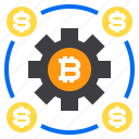 bitcoin, coin, gear, configuration, cryptocurrency, preferences