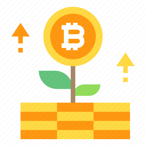 Bitcoin, growth, cryptocurrency, plant icon - Download on Iconfinder