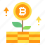 bitcoin, growth, cryptocurrency, plant 