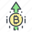 crypto, bitcoin, cryptocurrency, blockchain, arrow, up, growth 