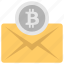 bitcoin envelope, bitcoin mail, bitcoin postage, cryptocurrency envelope, digital cash envelope 