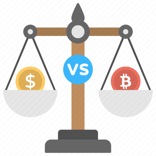 Bitcoin over dollar, bitcoin usage, bitcoin value, bitcoin vs dollar, currency value icon - Download on Iconfinder