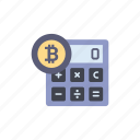 bitcoin, calculator, cryptocurrency, accounting, calculating, finance, mathematics