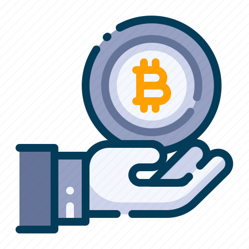 Bitcoin, business, cryptocurrency, digital money, electronic cash, hand, receive icon - Download on Iconfinder