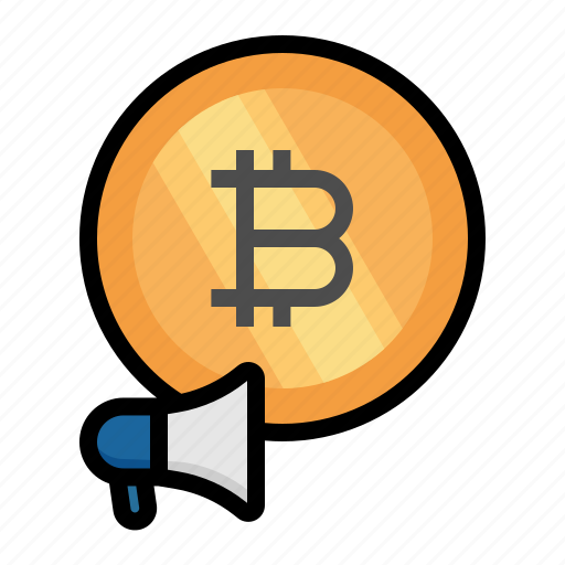 Announce, notification, bitcoin, cryptocurrency, megaphone icon - Download on Iconfinder