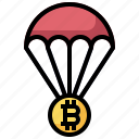 airdrop, balloon, bitcoin, currency, transportation 
