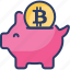 bitcoin, consumption, deposit, economic, money box, piggy bank, saving 