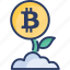 bitcoin, digital, farm, flower, growth, mining, quadraphonic 