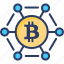 bitcoin, database, digital, interconnection, network, online, peer to peer 