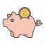 bitcoin, cryptocurrency, moneybox, pork 