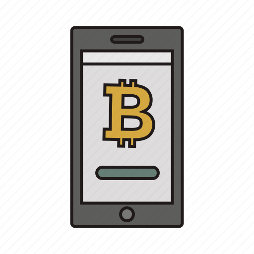 Bitcoin, cryptocurrency, phone, sign icon - Download on Iconfinder