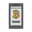 bitcoin, cryptocurrency, phone, sign 