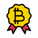 badge, bitcoin, cryptocurrency, digital, medal
