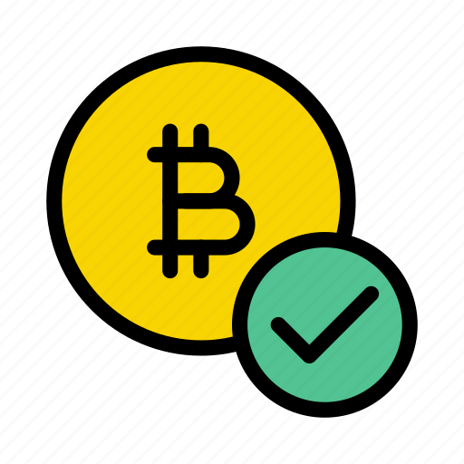 Bitcoin, check, complete, cryptocurrency, done icon - Download on Iconfinder