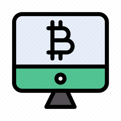Bitcoin, cryptocurrency, digital, online, screen icon - Download on Iconfinder