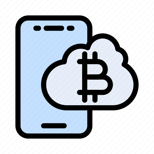 Bitcoin, cloud, currency, mobile, online icon - Download on Iconfinder