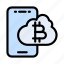 bitcoin, cloud, currency, mobile, online 