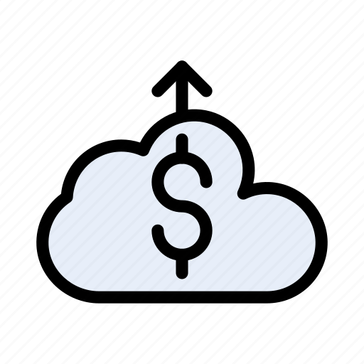 Cloud, currency, dollar, online, upload icon - Download on Iconfinder