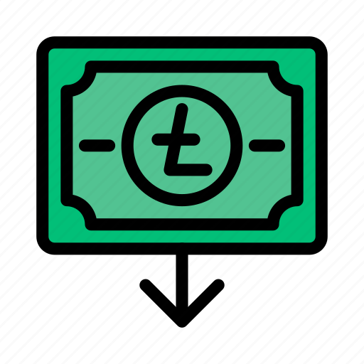Cryptocurrency, digital, down, litecoin, money icon - Download on Iconfinder