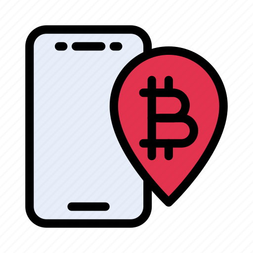 Bitcoin, location, map, mobile, navigation icon - Download on Iconfinder