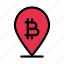 bitcoin, currency, location, map, marker 