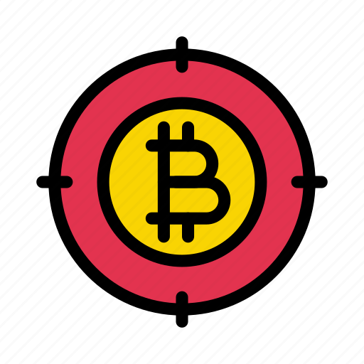 Bitcoin, cryptocurrency, currency, focus, target icon - Download on Iconfinder