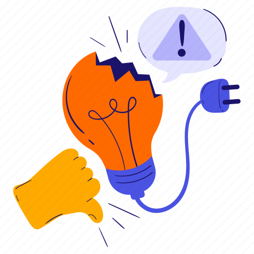 Bad idea, no idea, failed idea, crisis solution, lightbulb, creativity, creative design icon - Download on Iconfinder