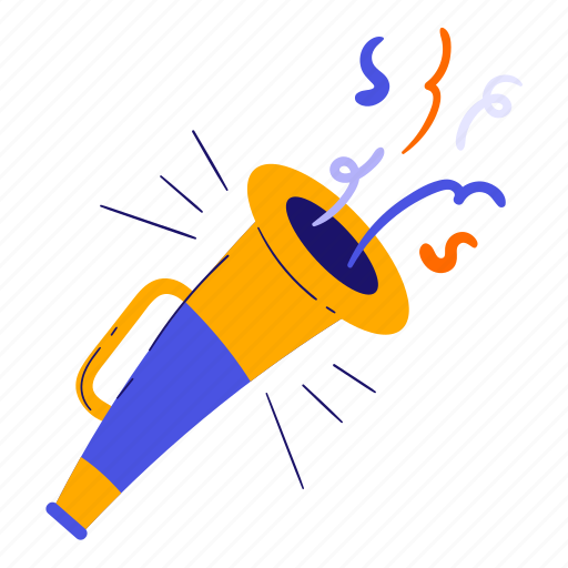 Party horn, party blower, noisemaker, horn, blower, party, celebration icon - Download on Iconfinder