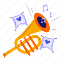 trumpet, sound, horn, music, instrument, party, celebration, entertainment, holiday