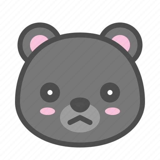 Avatar, bear, bored, cute, face, kuro icon - Download on Iconfinder
