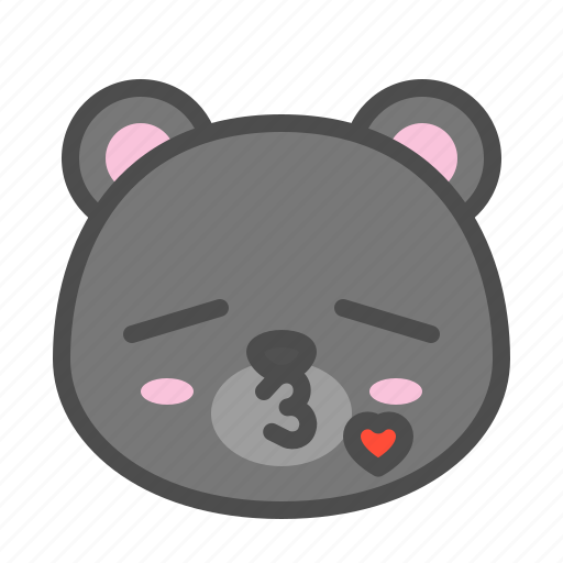 Avatar, bear, cute, face, kiss, kuro icon - Download on Iconfinder