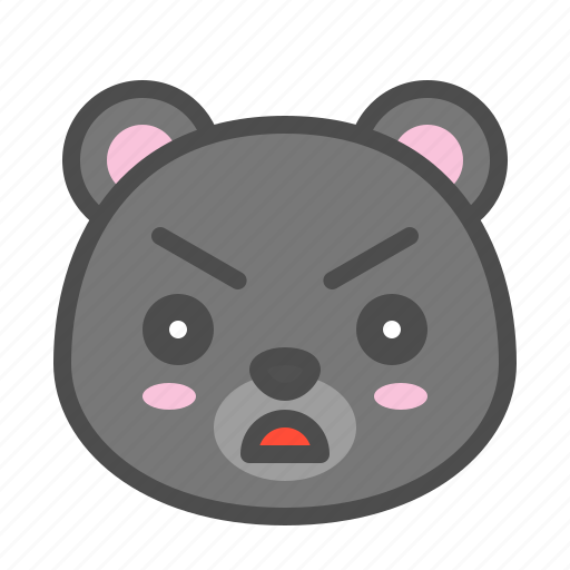 Angry, avatar, bear, cute, face, kuro icon - Download on Iconfinder