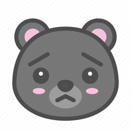Avatar, bear, cute, face, kuro, worried icon - Download on Iconfinder