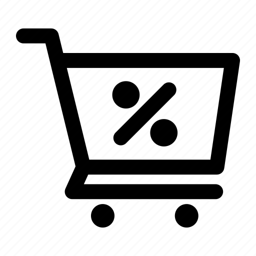 Discount, sale, shopping cart, shopping trolley, black friday icon - Download on Iconfinder