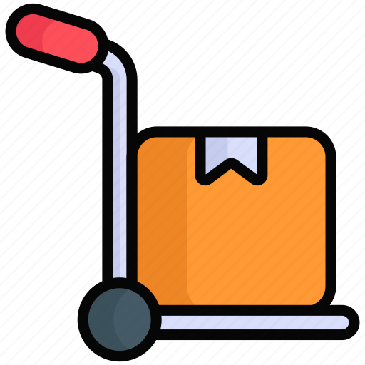 Trolley, box, package, shipping, delivery, parcel, cargo icon - Download on Iconfinder