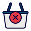 shopping, basket, remove, purchase, cart, retail, grocery, cancel 