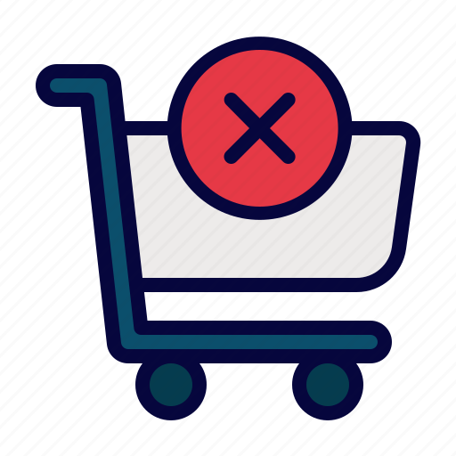Trolley, remove, purchase, cart, retail, grocery, cancel icon - Download on Iconfinder