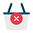 shopping, basket, remove, purchase, cart, retail, grocery, cancel