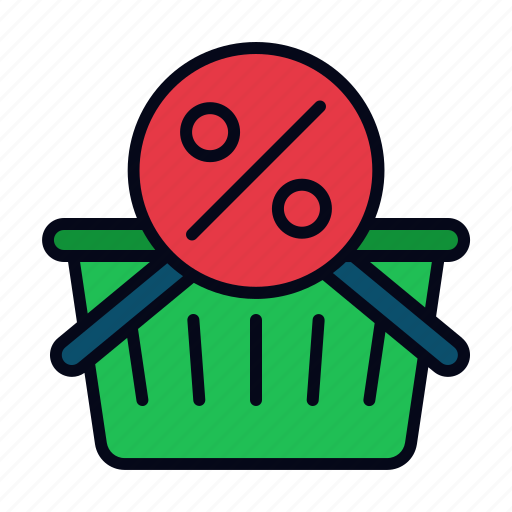 Basket, shopping, discount, percent, ecommerce, black friday, cyber monday icon - Download on Iconfinder