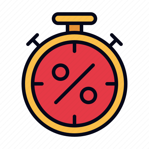 Stopwatch, discount, timer, time, date, percentage, commmerce icon - Download on Iconfinder