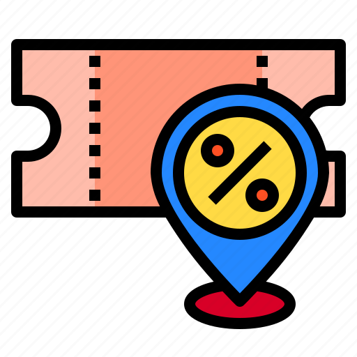 Coupon, discount, location, map, pin icon - Download on Iconfinder