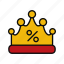 crown, discount, percentage, badge, premium, savings, warranty, guarantee 