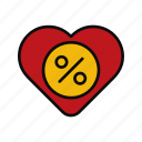 heart, colored, discount, love, sales, like, favourite, commerce and shopping