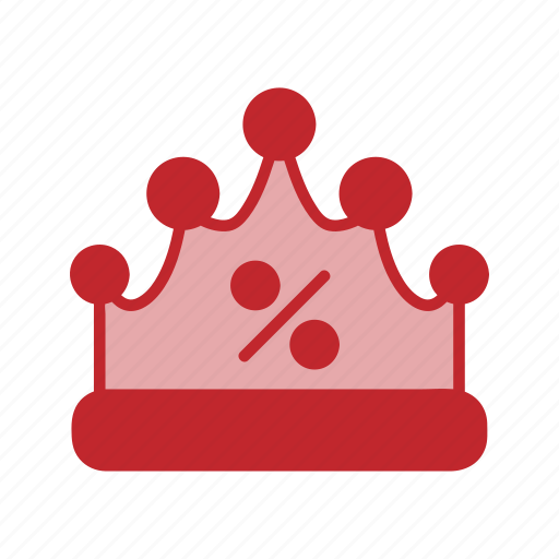 Crown, discount, percentage, badge, premium, savings, warranty icon - Download on Iconfinder