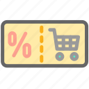 coupon, discount, percentage, shopping, store, ticket
