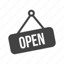 label, open, open tag, shop open