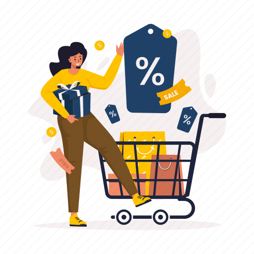 Shopping, sale, promotion, marketing, retail, offer, giveaway illustration - Download on Iconfinder